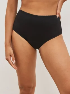 Black Full Brief Medium Flow Cotton Period Knickers