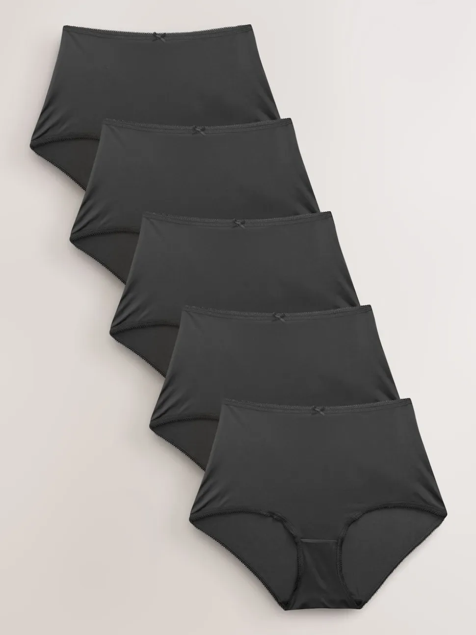 Black Full Brief Microfibre Knickers 5 Pack