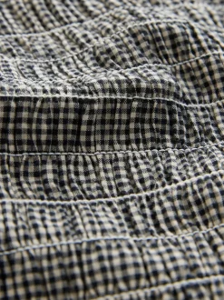 Black Gingham Short Sleeved Shirt