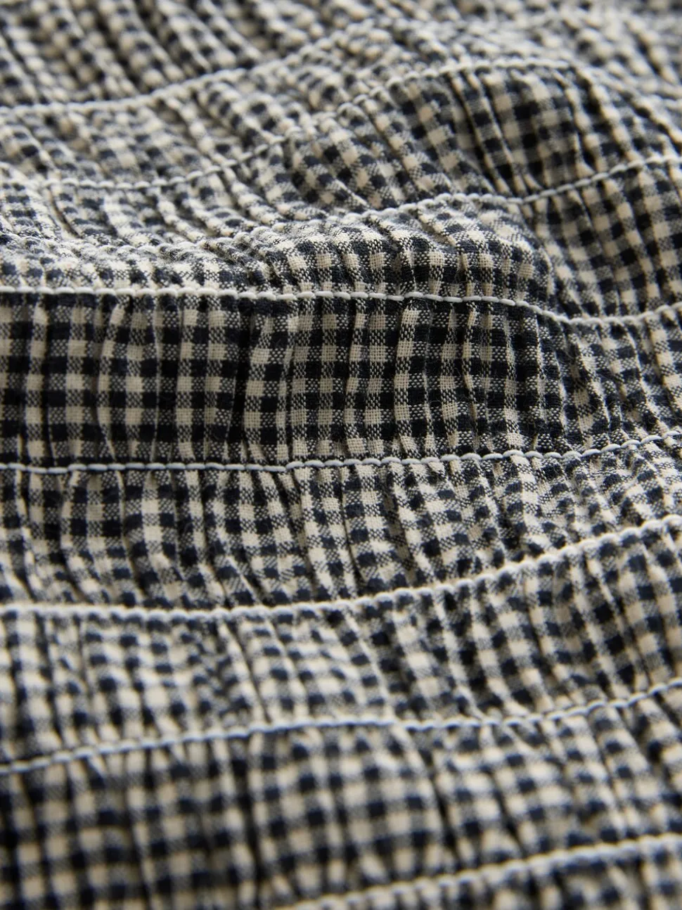 Black Gingham Short Sleeved Shirt