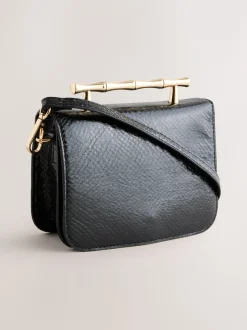 Black Gold Hardware Top Handle Bag