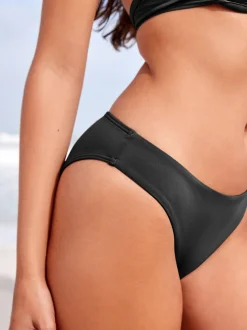 Black High Leg Bikini Bottoms