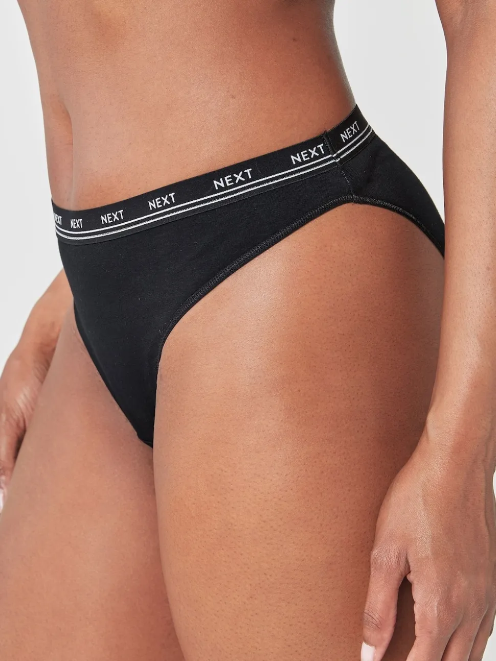 Black High Leg Cotton Logo Knickers 4 Pack