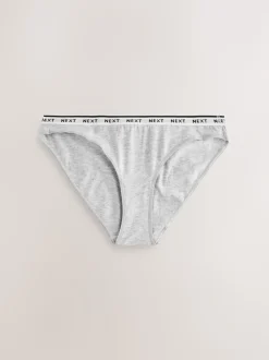 Black High Leg Cotton Logo Knickers 10 Pack