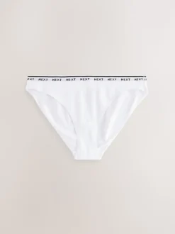Black High Leg Cotton Logo Knickers 10 Pack