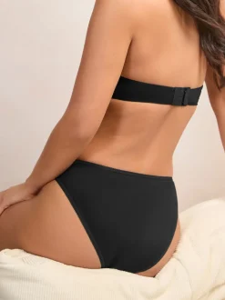Black High Leg Cotton Rich Knickers 5 Pack