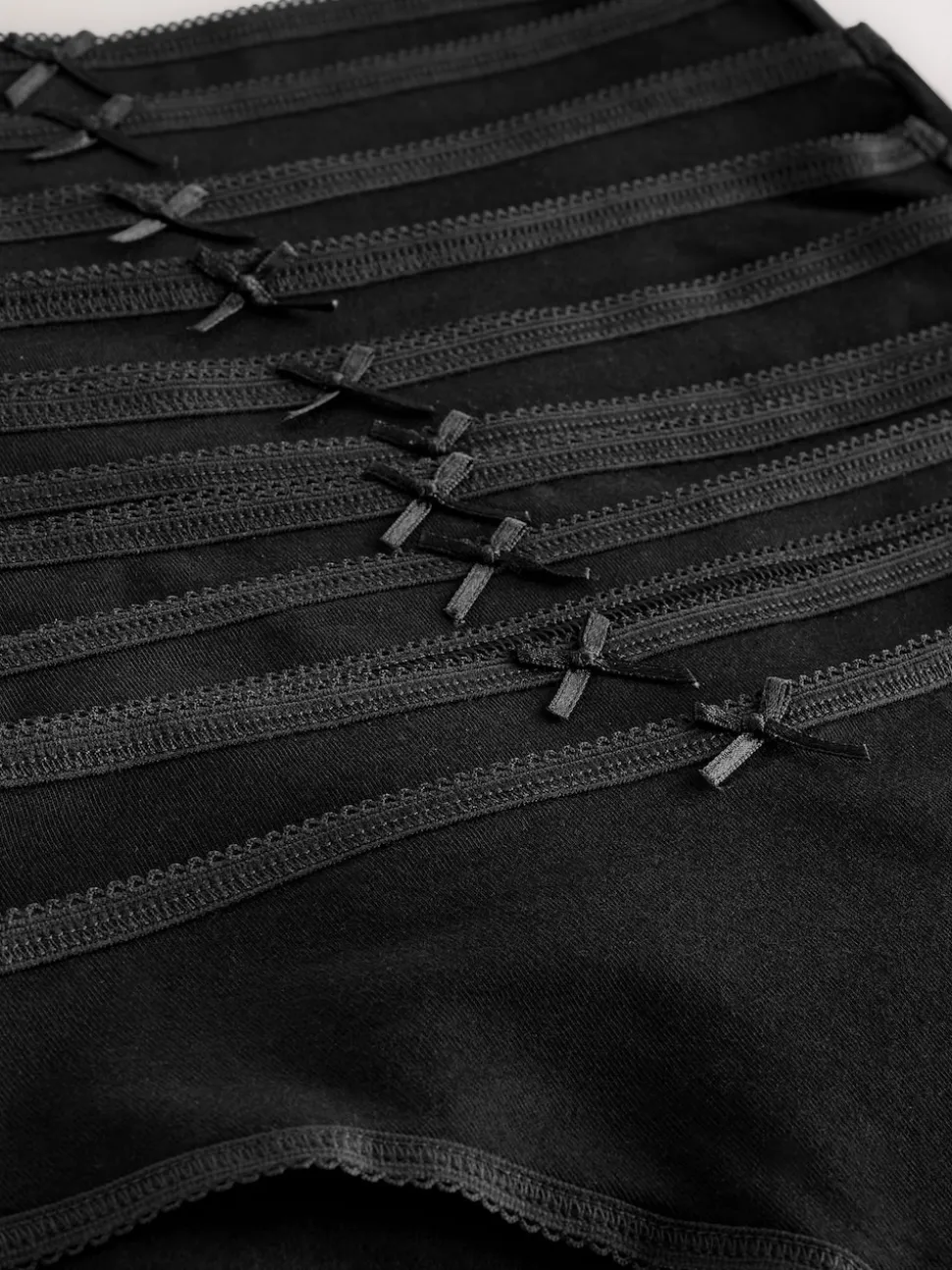 Black High Leg Full Briefs Cotton Knickers 10 Pack