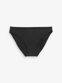 Black High Leg Medium Flow Cotton Period Knickers