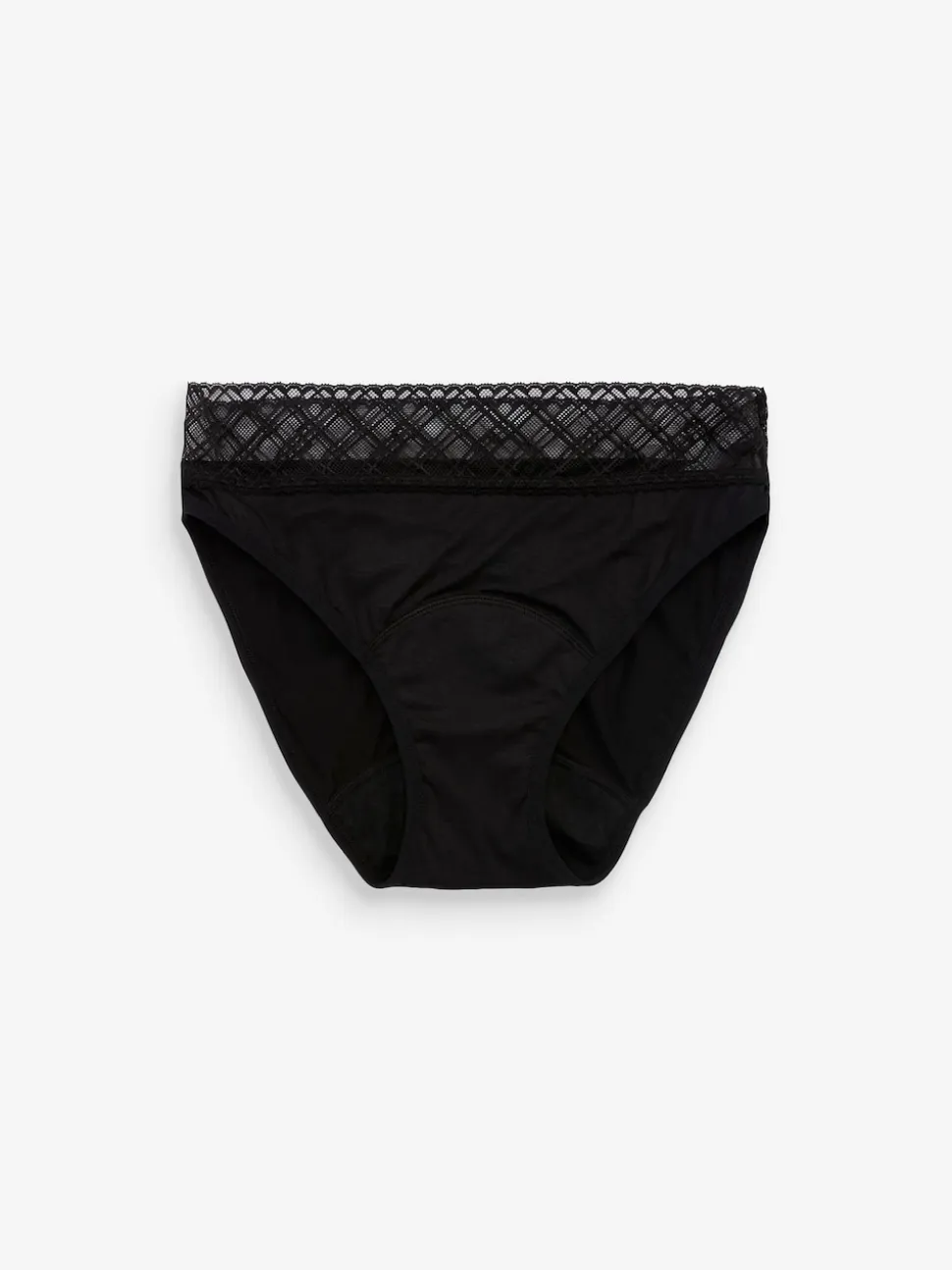 Black High Leg Medium Flow Period Knickers 2 Pack