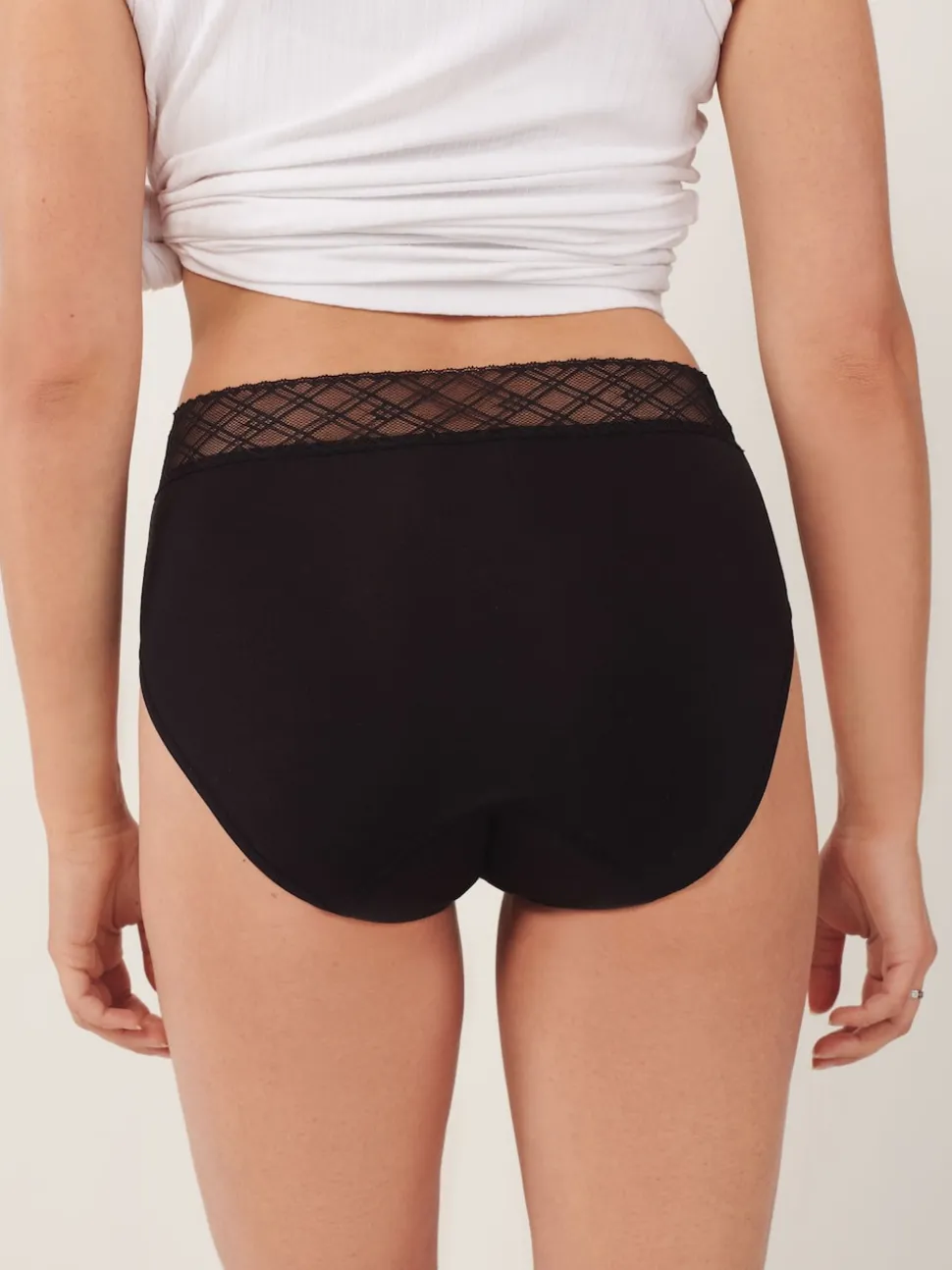 Black High Leg Medium Flow Period Knickers 2 Pack