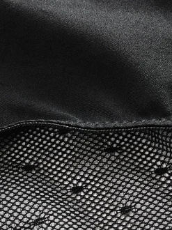 Black High Leg Mesh & Lace Knickers