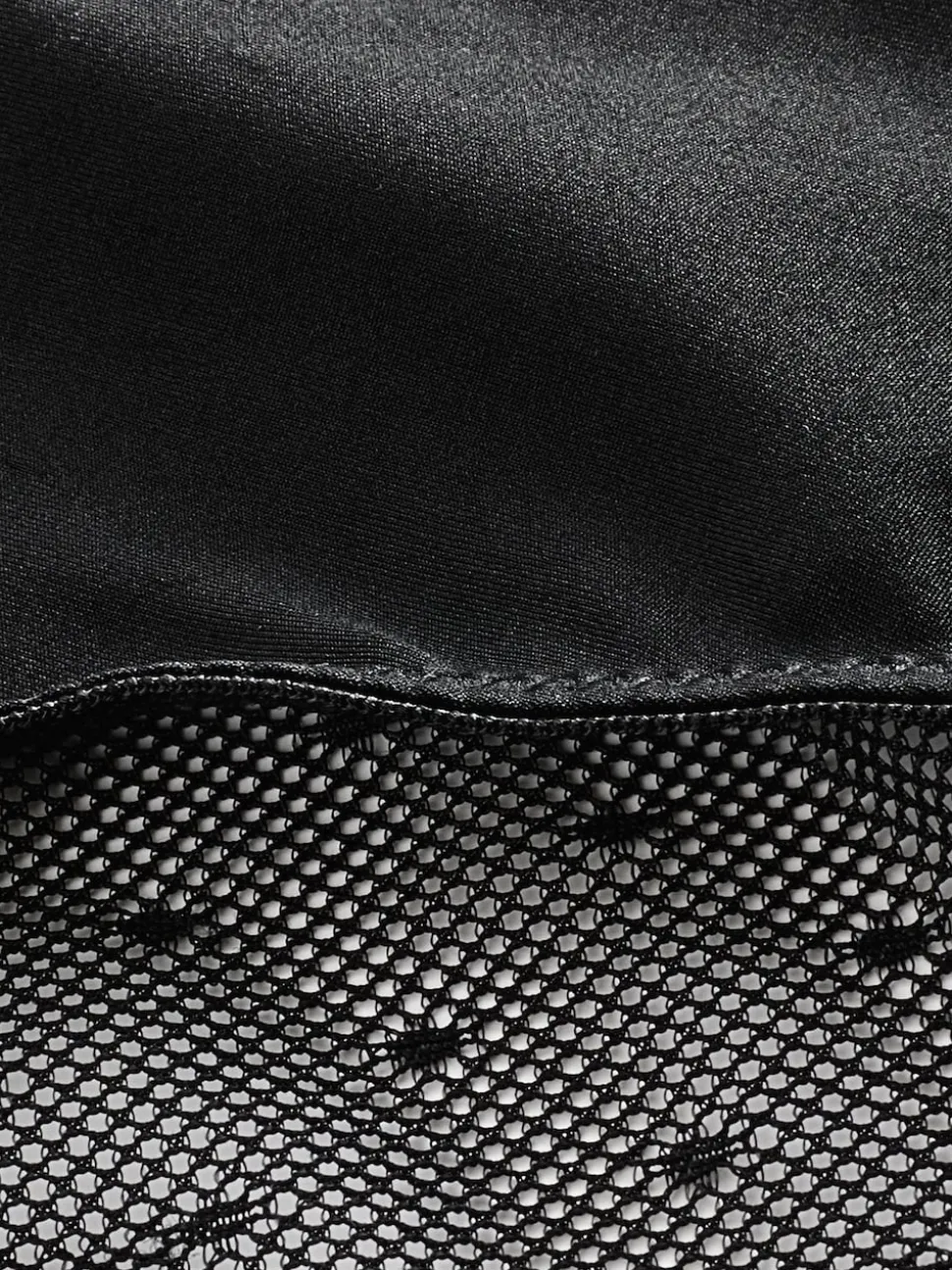 Black High Leg Mesh & Lace Knickers
