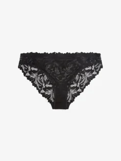 Black High Leg Ultimate Comfort Lace Knickers 2 Pack