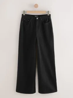 Black High Rise Palazzo Wide Leg Jeans