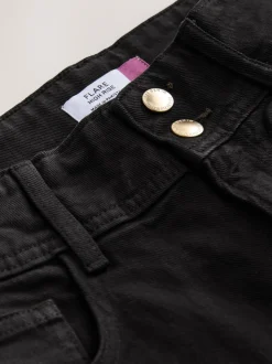 Black High Rise Stretch Flare Jeans