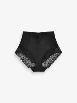 Black High Waist Brief Firm Tummy Control Shaping Briefs