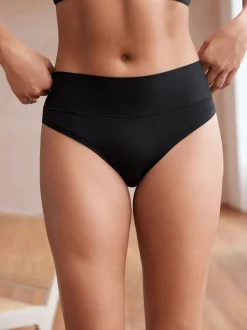 Black High Waist High Leg Ultimate Comfort Knickers 2 Pack