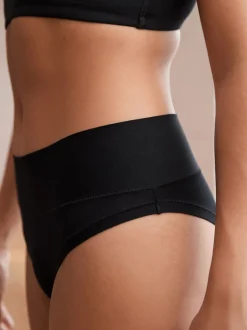 Black High Waist High Leg Ultimate Comfort Knickers 2 Pack