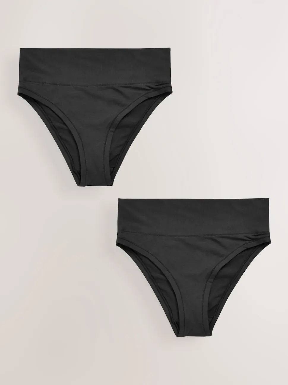 Black High Waist High Leg Ultimate Comfort Knickers 2 Pack