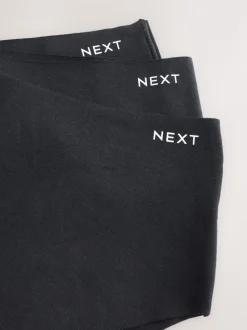 Black High Waist High Leg Cotton Rich No VPL Knickers 3 Pack