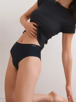 Black High Waist High Leg Cotton Rich No VPL Knickers 3 Pack