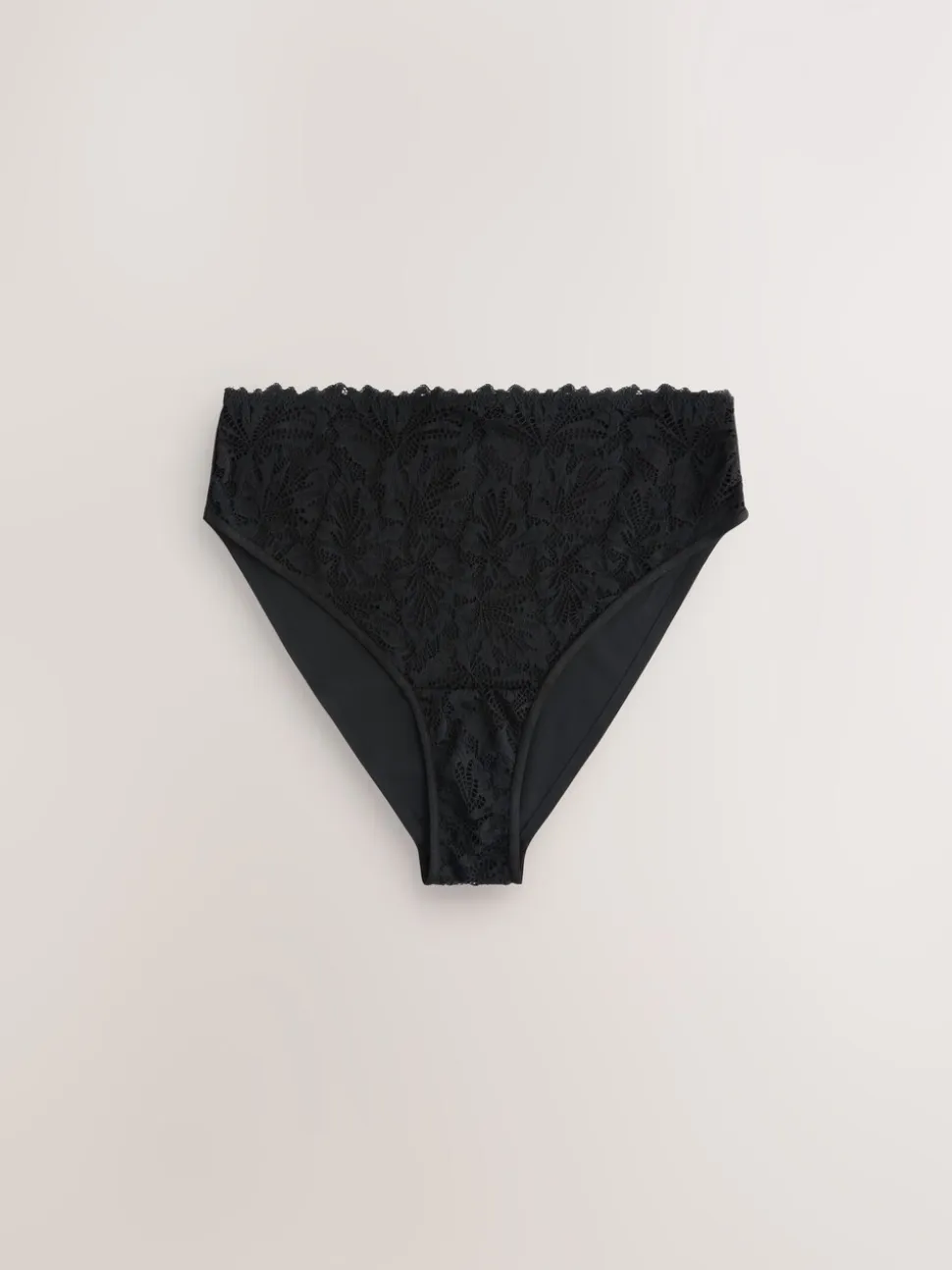 Black High Waist High Leg Lace Front NVPL Knickers 3 Pack