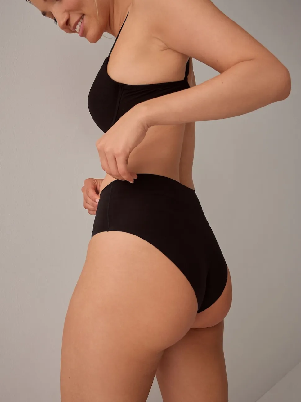 Black High Waist High Leg No VPL Comfort Knickers 3 Pack