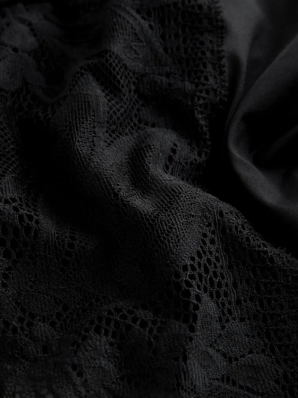 Black High Waist Lace & Microfibre Knickers 2 Pack