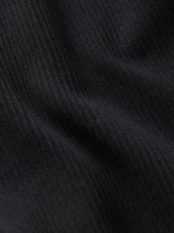 Black High Waist Ribbed Cycling Shorts