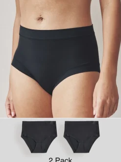 Black High Waist Ultimate Comfort Knickers 2 Pack