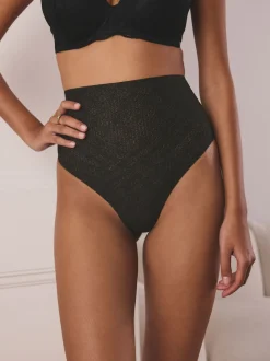 Black High Waisted Thong N. Premium Sculpting Shaping Knickers