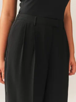 Black Hourglass Wide Leg Tailored Trousers