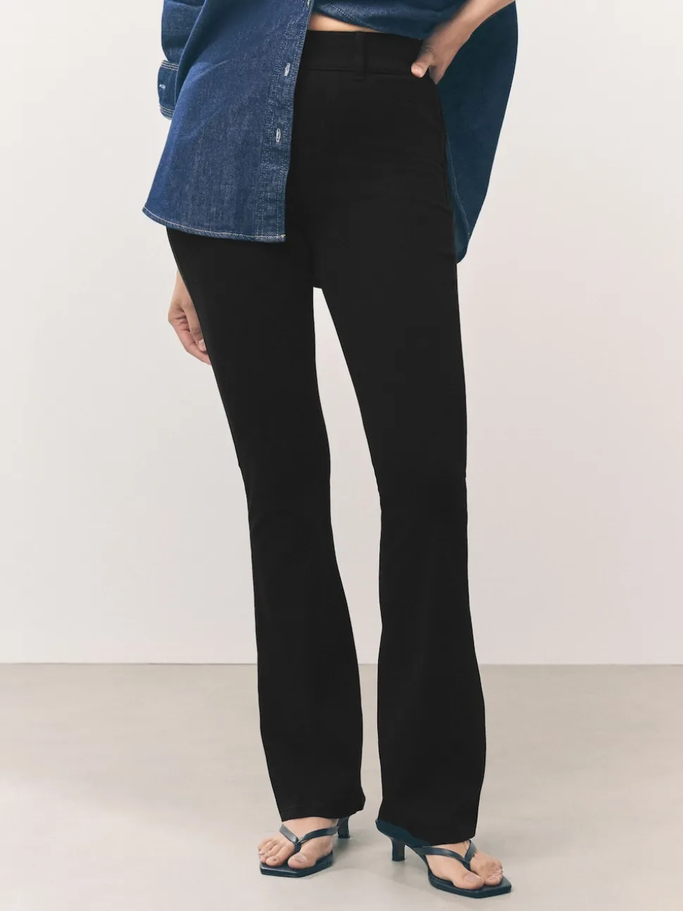 Black Jersey Bootcut Leggings