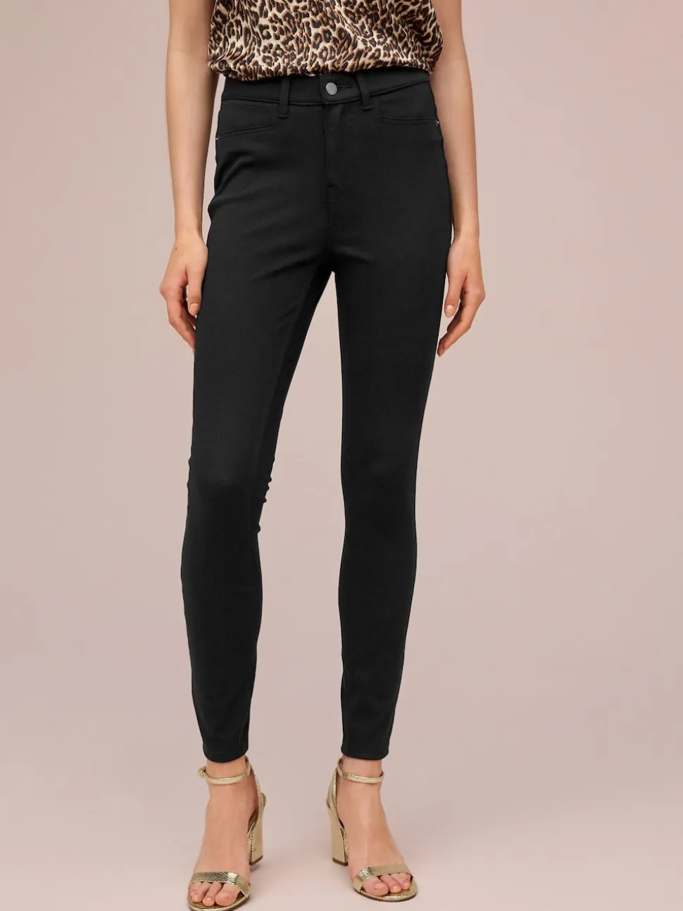 Black Jersey Denim Leggings
