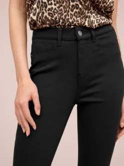 Black Jersey Denim Leggings