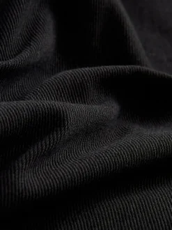 Black Jersey Denim Wide Leg Trousers