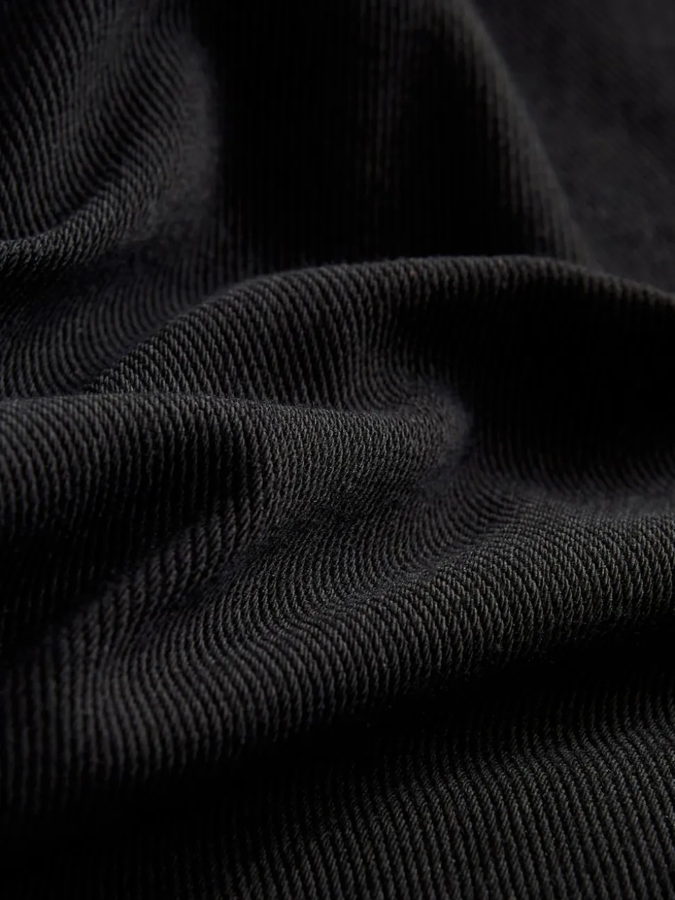 Black Jersey Denim Wide Leg Trousers