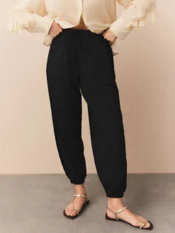 Black Jersey Harem Joggers