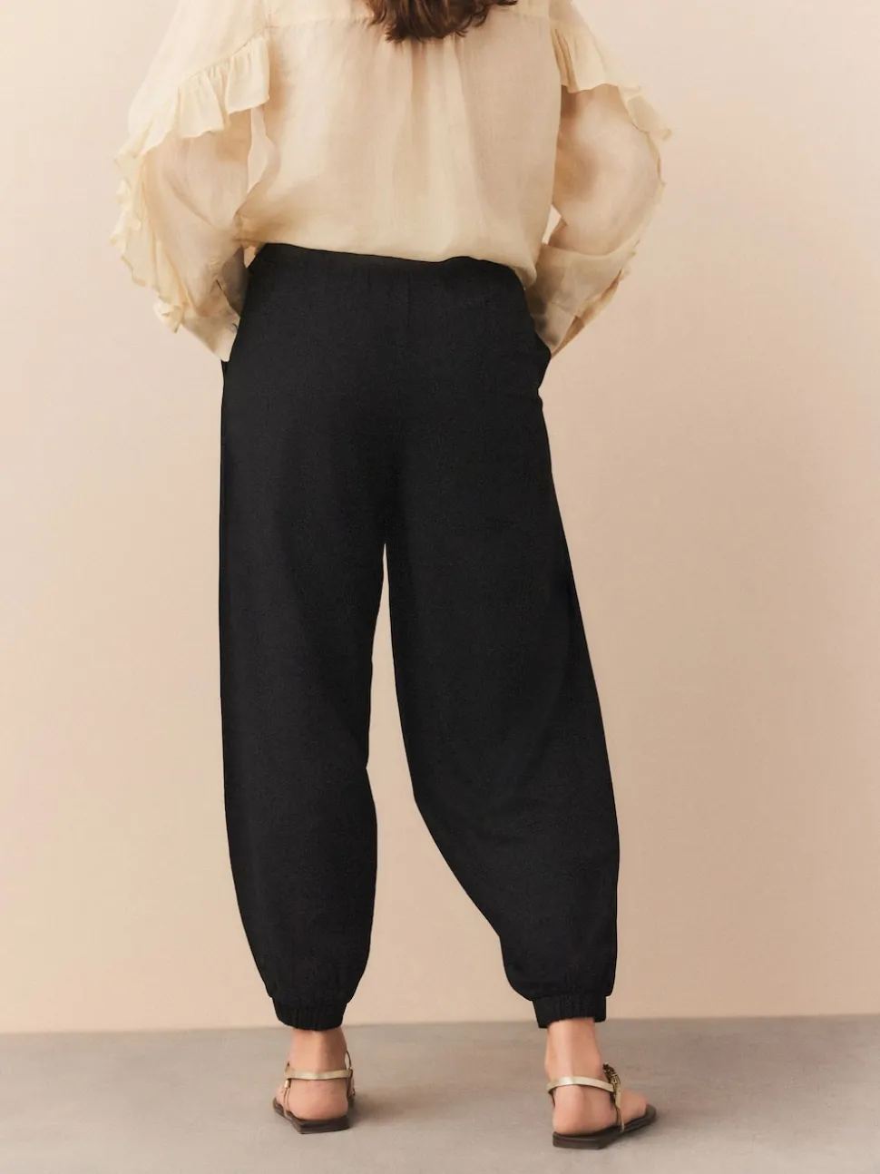 Black Jersey Harem Joggers