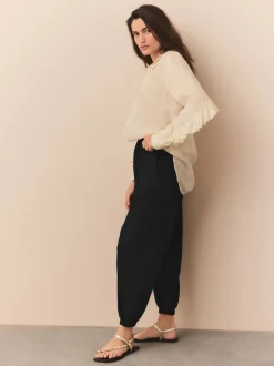 Black Jersey Harem Joggers