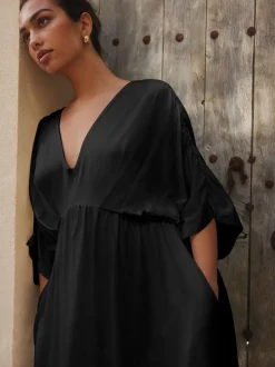 Black Jersey Kaftan Maxi Dress