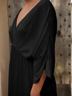 Black Jersey Kaftan Maxi Dress