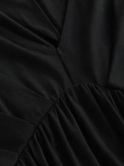 Black Jersey Kaftan Maxi Dress
