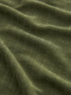 Black/ Khaki Green Strappy Scoop Neck Slouch Ribbed Vests 2 Pack