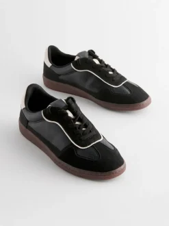 Black Lace-Up Trainers