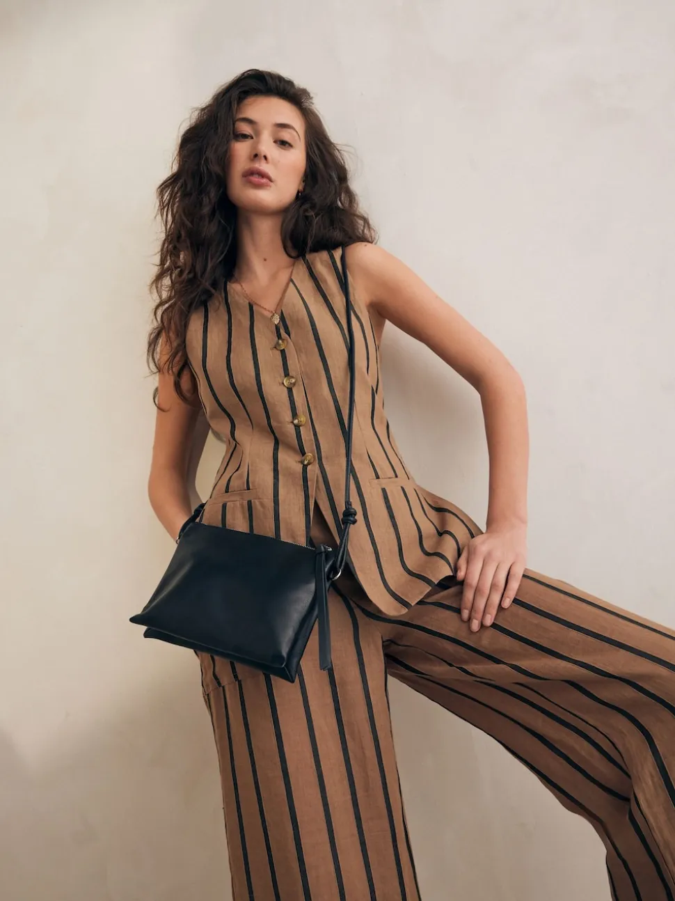 Black Leather Cross Body Bag