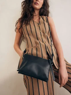Black Leather Cross Body Bag