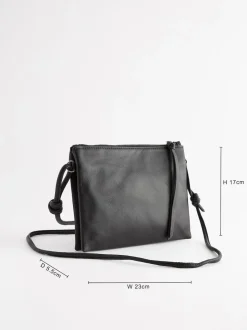 Black Leather Cross Body Bag