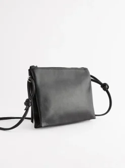 Black Leather Cross Body Bag