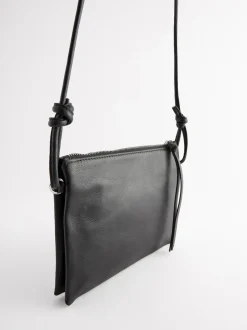 Black Leather Cross Body Bag